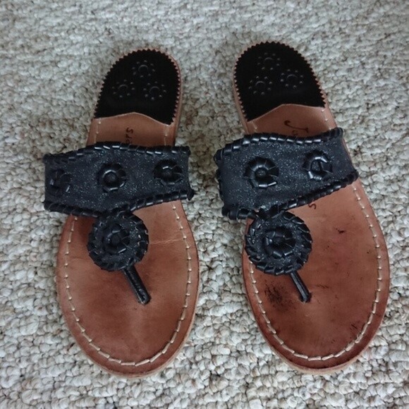 Jack Rogers black cleo sparkle sandal size 6.5 - Picture 1 of 12